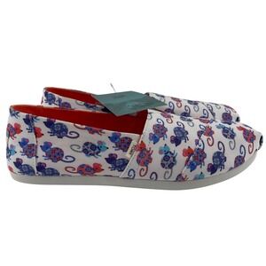 NEW TOMS Slip On Shoes Mouse Print Canvas Comfort Casual NEW W 8.5‎